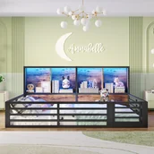 Łóżka dla dzieci i młodzieży - Łóżko dziecięce 140x200cm - ze schowkiem - podstawa z listew - czarne (bez materaca) - miniaturka - grafika 1