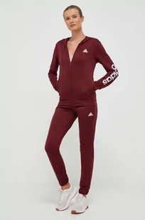 adidas dres damski kolor bordowy - Dresy damskie - miniaturka - grafika 1