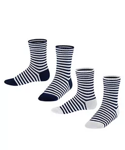 ESPRIT Skarpety Sporty Stripe 2-pak bawełniane, dziecięce, szaro-niebieskie, wiele innych kolorów, wzmocnione skarpety dziecięce ze wzorem, oddychające, cienkie, z paskami, 2 pary, niebieski (Marine - Skarpetki damskie - miniaturka - grafika 1