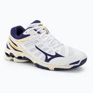 Buty sportowe męskie - Buty do siatkówki Mizuno Wave Voltage white/blue ribbon/mp gold - miniaturka - grafika 1