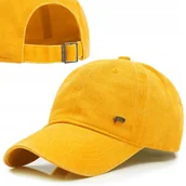 Czapki i chusty sportowe męskie - CZAPKA z Daszkiem Vintage Bejsbolówka Bawełniana ŻÓŁTA Pako Jeans - miniaturka - grafika 1