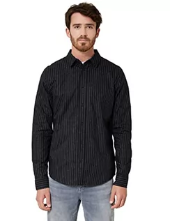 Koszule męskie - Street One MEN Męska koszula D330038 w paski, czarna, XXXL, czarny, 3XL - grafika 1