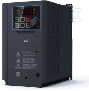 Przemiennik częstotliwości LSIS serii G100. Zasilanie 3x400V AC, wyjście 3x400V AC. Moc 4 kW LV0040G100-4EOFN - Inwertery, falowniki - miniaturka - grafika 1