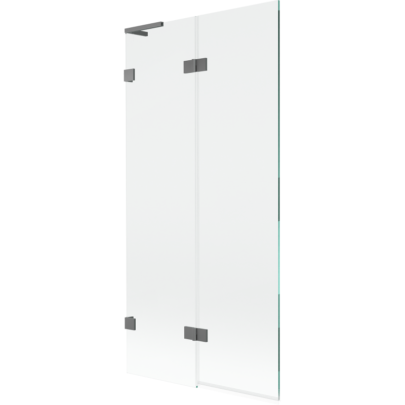 Mexen Lunar L parawan nawannowy 2-skrzydłowy lewy 90 x 150 cm, transparent, gun metal - 897L-090-100-95-00-L