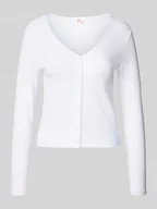 Swetry damskie - Bluzka z długim rękawem, efektem prążkowania i stójką - miniaturka - grafika 1