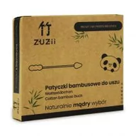 Waciki, płatki i patyczki kosmetyczne - ZUZII (chusteczki, papier toalet ZUZII PATYCZKI HIGIENICZNE BAMBUSOWE Z BAWEŁNĄ (BAŁWANEK-SZPIC) 100 szt - miniaturka - grafika 1