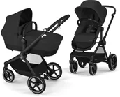 Wózki dziecięce - Cybex Eos Lux Wózek Wielofunkcyjny 2W1 Moon Black (Stelaż Black) - miniaturka - grafika 1