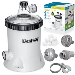 BESTWAY Pompa filtrująca do basenu 5678 l/h + kulki filtrujące 58870 - Akcesoria do basenów - miniaturka - grafika 1