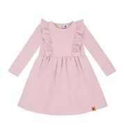 Sukienki - Sukienka z falbanką brudny róż - 134 - miniaturka - grafika 1