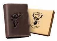 Portfele - Portfel skórzany Always Wild N4-CHM-DEER brązowy - miniaturka - grafika 1