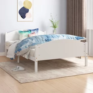 shumee shumee Rama łóżka biała lite drewno sosnowe 140 x 200 cm - Łóżka - miniaturka - grafika 1