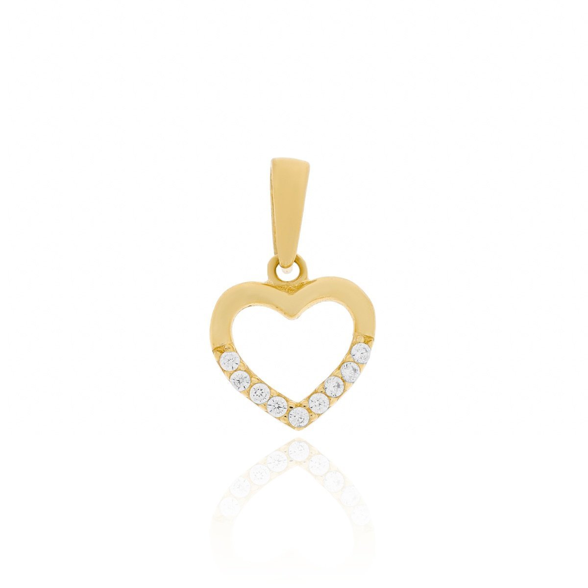 Złota zawieszka serduszko z cyrkoniami pr. 333