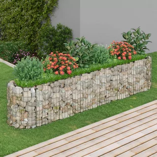 vidaXL Podwyższona donica gabionowa, galwanizowane żelazo 260x50x50 cm - Donice - miniaturka - grafika 1