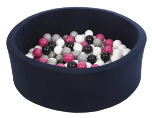 Suchy basen dla dziecka z piłeczkami 150szt granatowy (czarny, biały, róż, szary) - Suche baseny - miniaturka - grafika 1