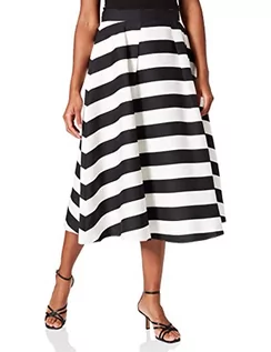 Spódnice - APART Fashion Damska spódnica satynowa, kremowo-czarna, normalna, kremowo-czarny, rozmiar uniwersalny - grafika 1