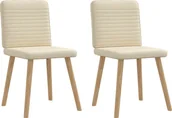 Krzesła - Krzesła stołowe, 2 szt., kremowe, obite tkaniną - miniaturka - grafika 1