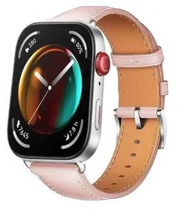 opaska pasek bransoleta LEATHER Huawei Watch FIT 3 pudrowa - Akcesoria do smartwatchy - miniaturka - grafika 1