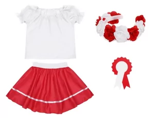 ZESTAW NARODOWY BIAŁO-CZERWONY 116-128 4el - Dresy i komplety dla dziewczynek - miniaturka - grafika 1