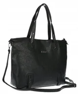 Torby i wózki na zakupy - Torebka damska shopper A4 elegancka torba duża do pracy CH6687 Czarna - miniaturka - grafika 1