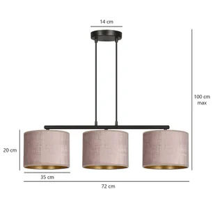Emibig Hilde lampa wisząca 3-punktowa różowa 1053/3 1053/3 - Lampy sufitowe - miniaturka - grafika 5