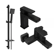 Baterie umywalkowe - Mexen Mino DQ45 zestaw wannowy, czarny - miniaturka - grafika 1