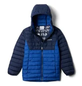 Kurtki i płaszcze dla chłopców - Columbia - Powder Lite 2 Hooded Jacket, Kurtka z kapturem dla dzieci, Mountain Blue/Collegiate Navy, 2090023 - miniaturka - grafika 1