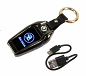 Trafika - Praktyczna Elektryczna Zapalniczka Plazmowa USB Elegancka Z Kablem Mikro USB Latarka BRELOK Do Kluczyków Samochodowych SKODA - miniaturka - grafika 1