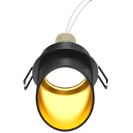 Lampy sufitowe - Oprawa podtynkowa Lipari DL044-01-GU10-B tuba czarna złota - miniaturka - grafika 1