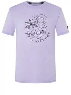 Koszulki męskie - super.natural Koszulka "Summer Vibes" w kolorze lawendowym - grafika 1