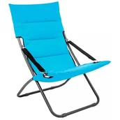 Leżaki ogrodowe - SKŁADANY LEŻAK OGRODOWY Z WYGODNYM SIEDZISKIEM W KOLORZE NIEBIESKIM - miniaturka - grafika 1