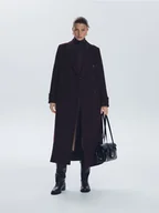 Płaszcze damskie - Reserved - Płaszcz z wełną - burgundowy - miniaturka - grafika 1