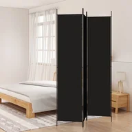 Parawany - Lumarko Parawan 3-panelowy, czarny, 150x220 cm, tkanina! - miniaturka - grafika 1
