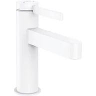 Baterie umywalkowe - Hansgrohe 76010700 Finoris Jednouchwytowa bateria umywalkowa 100 z kompletem odp$285ywowym Push-Open bia$286y matowy - miniaturka - grafika 1
