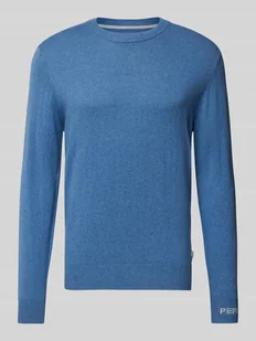 Sweter z dzianiny z okrągłym dekoltem model ‘Andre’ - Swetry męskie - miniaturka - grafika 1