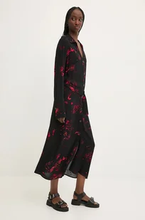 Desigual sukienka SCRIBBLES kolor czarny maxi rozkloszowana 24WWVW38 - Sukienki - miniaturka - grafika 1