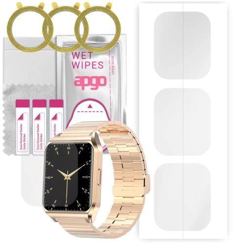 3x folia ochronna hydrożelowa do Rubicon RNCE89 - apgo Smartwatch Hydrogel Protection Ochrona na ekran smartwatcha