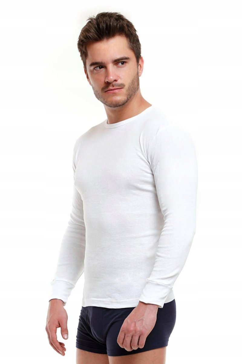 Podkoszulka Męska Długi Rękaw Biała 100% Bawełna Ciepła Thermo 2XL - Moraj