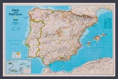 Atlasy i mapy - National Geographic, Hiszpania i Portugalia. Classic. Mapa ścienna polityczna na podkładzie w drewnianej ramie, 1:2 074 000 - miniaturka - grafika 1