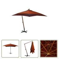 Parasole ogrodowe - The Living Store Parasol ogrodowy wiszący - jodłowy słupek - terakota - 3x3 m - Parasol Wiszący - miniaturka - grafika 1