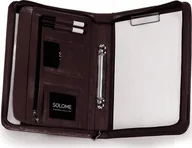 Teczki i aktówki - Solome SKÓRZANA AKTÓWKA TECZKA NA DOKUMENTY BIWUAR SOLOME A5 BRĄZOWA - miniaturka - grafika 1