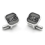 Spinki do mankietów i krawatów - Srebrne spinki do mankietów - Inicjały - Monogram - miniaturka - grafika 1