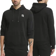 Bluzy męskie - Karl Lagerfeld bluza męska czarna z kapturem kangurka 705711-500900-990 M - miniaturka - grafika 1