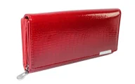 Portfele - Portfel Damski Jennifer Jones Skóra Naturalna Długi MAX Z Dodatkowym Organizerem 5199-2 RFID CZERWONY 19,5 x 10 x 3,5 [cm] - miniaturka - grafika 1