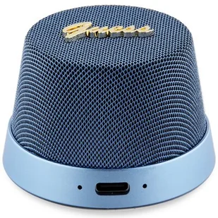 Guess głośnik Bluetooth GUWSC3ALSMB Speaker Stand niebieski/blue Magnetic Script Metal - Słuchawki - miniaturka - grafika 1