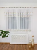 Firany - FIRANA GOTOWA Z GIPIURĄ W RÓŻYCZKI FIRANA Z WOALU DO SALONU KUCHNI 400/150 - miniaturka - grafika 1