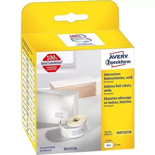 Avery Zweckform Etykiety do drukarek etykiet Zweckform AS0722520 54 x 25 mm Etykieta adresowa biały - Etykiety do drukarek - miniaturka - grafika 2