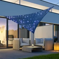 Parasole ogrodowe - Haushalt HI Żagiel przeciwsłoneczny z 100 LED, niebieski, 3x3x3 m - miniaturka - grafika 1