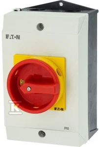Rozłącznik 25 A, 3-biegunowy 1R 1Z czerwono-żółta rączka P1-25/I2H/MBS/SVB/HI11 - Inne akcesoria elektryczne - miniaturka - grafika 1