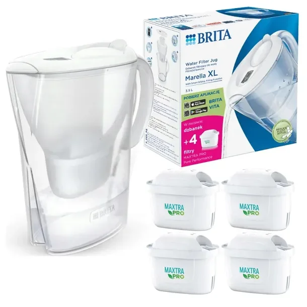 Brita Dzbanek Filtrujący Xl Pojemność 3,5 L 4 Wkłady Wskaźnik Elektroniczny