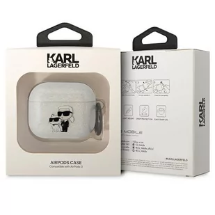 Karl Lagerfeld KLA3HNKCTGT Airpods 3 cover transparent Gliter Karl&Choupette - Akcesoria do słuchawek - miniaturka - grafika 3